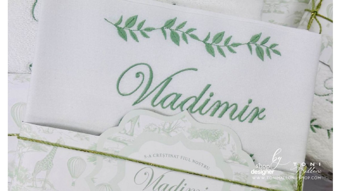 Trusou botez Green Safari personalizat băiat – tematică jungle elegantă verde 15